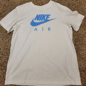 Nike Air Tee in White with Blue Logo